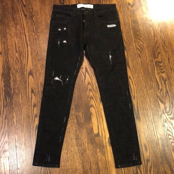 OFF White Distressed Jeans - Picture 1 of 14